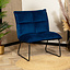Samt Sessel Malaga modern blau