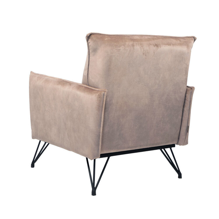 Samt Sessel Mika mit Armlehne taupe