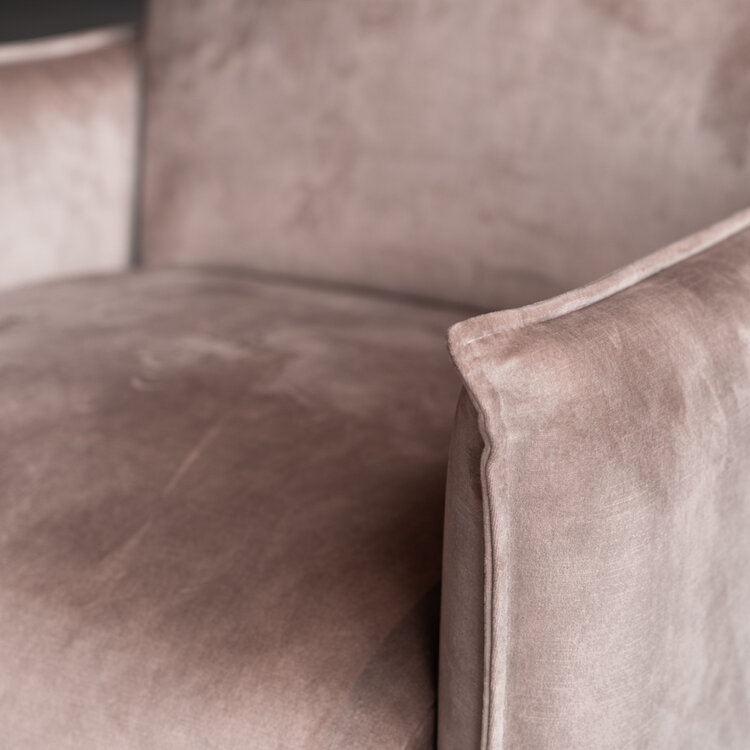 Samt Sessel Mika mit Armlehne taupe