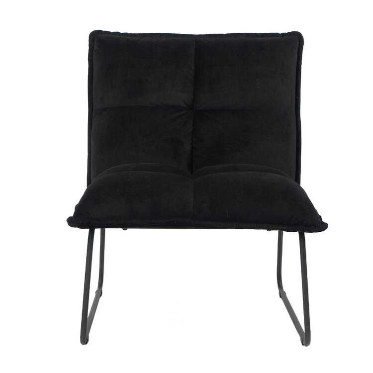 Samt Sessel Malaga modern schwarz
