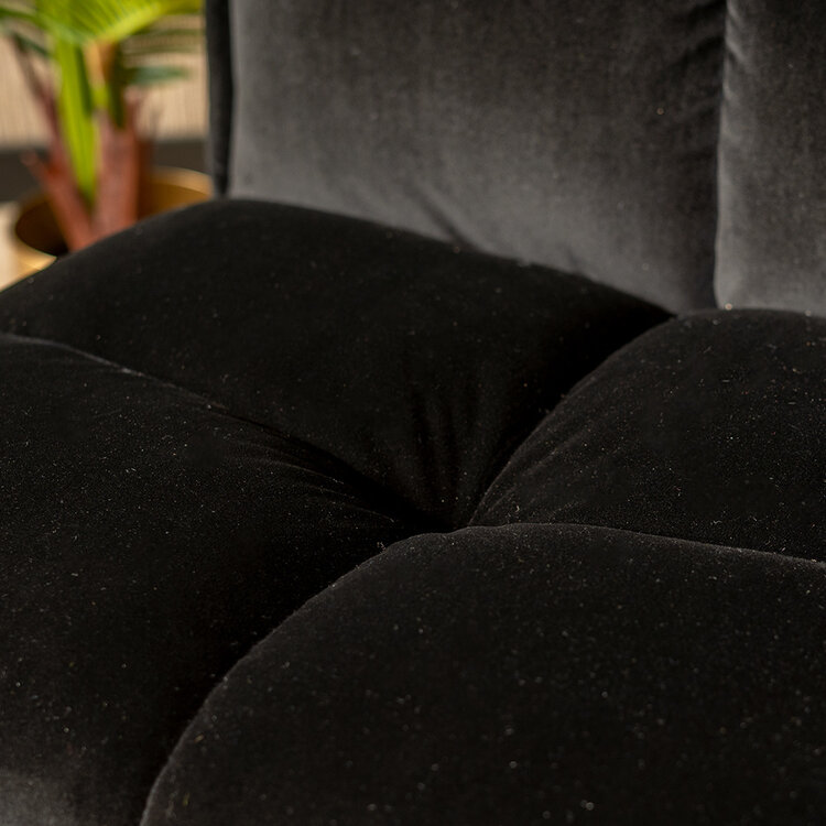 Samt Sessel Malaga modern schwarz