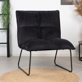 Samt Sessel Malaga modern schwarz