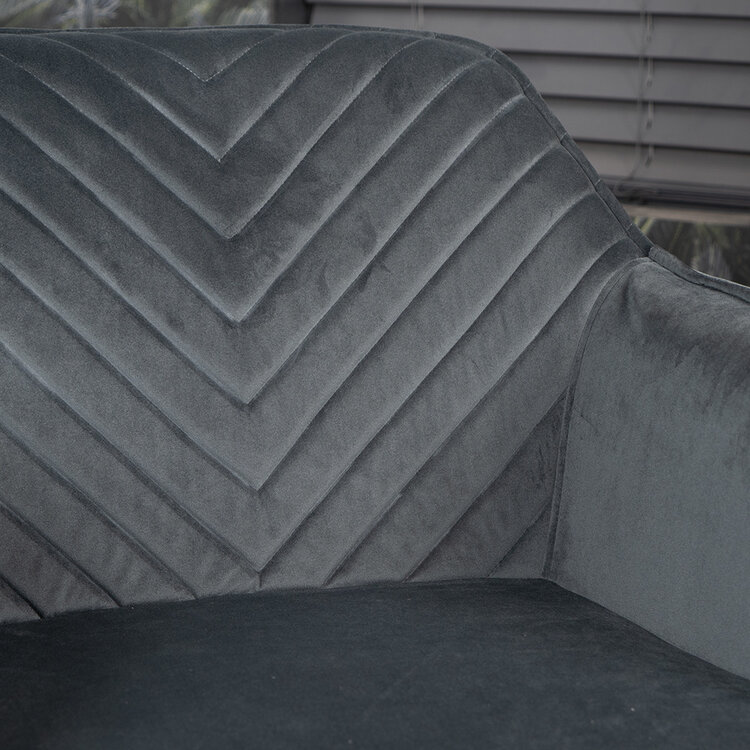 Esszimmerstuhl Samt Fiona mit Armlehne  anthrazit