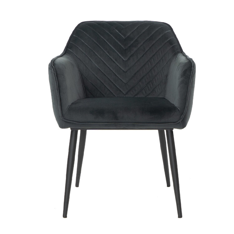 Esszimmerstuhl Samt Fiona mit Armlehne  anthrazit