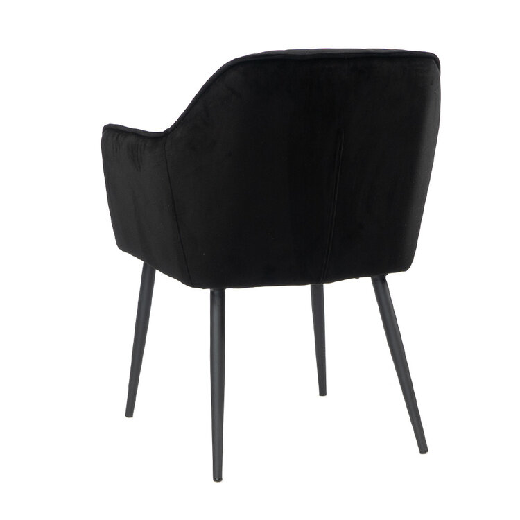 Esszimmerstuhl Samt Fiona mit Armlehne  schwarz