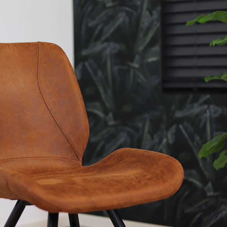 Esszimmerstuhl Leder Barrel cognac