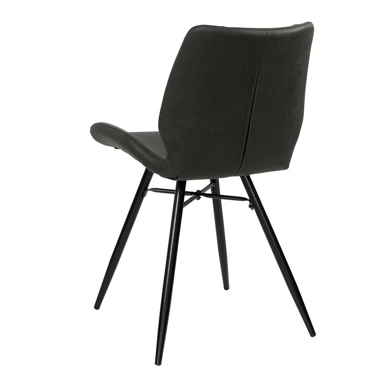 Esszimmerstuhl Leder Barrel schwarz/anthrazit