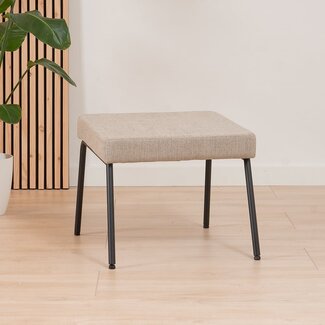 Hocker Espen recycelter Stoff taupe