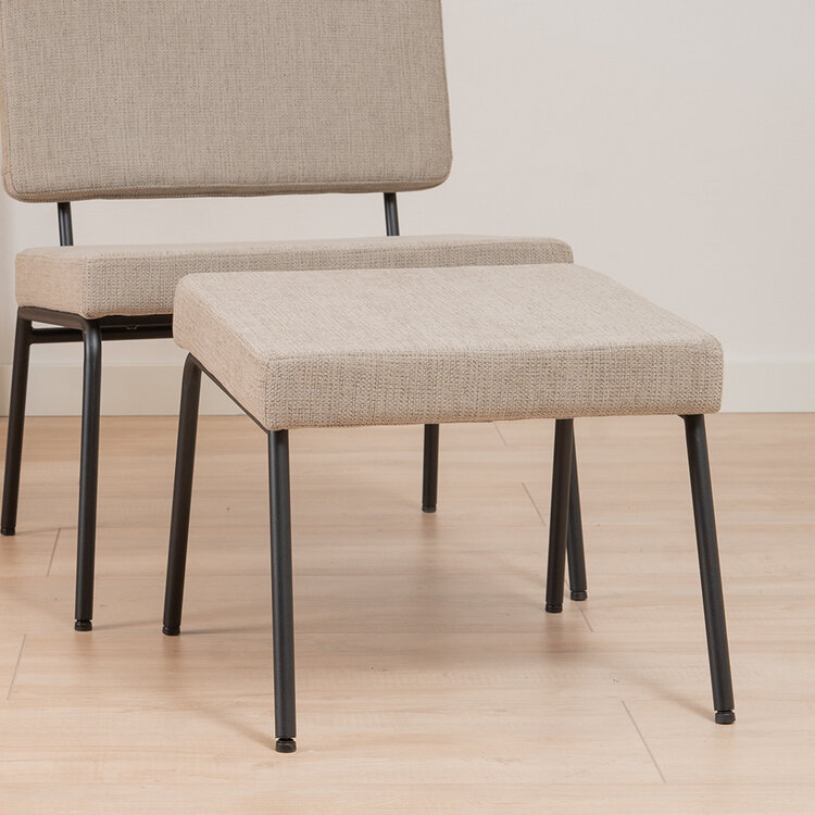 Hocker Espen recycelter Stoff taupe