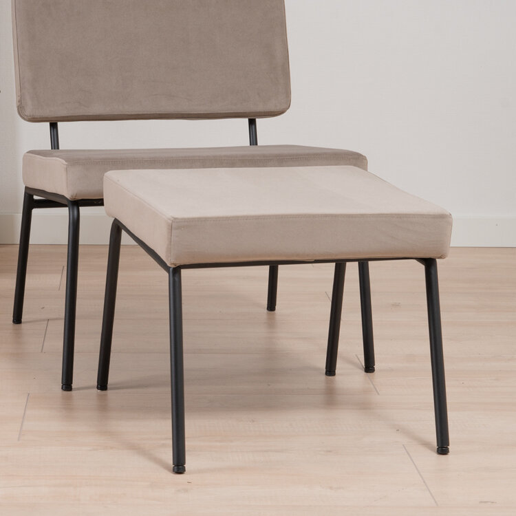 Hocker Espen Samt taupe