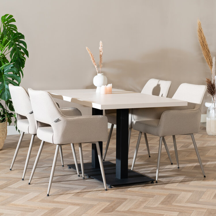 Esstisch Nils beige Melamin 140 x 80 cm