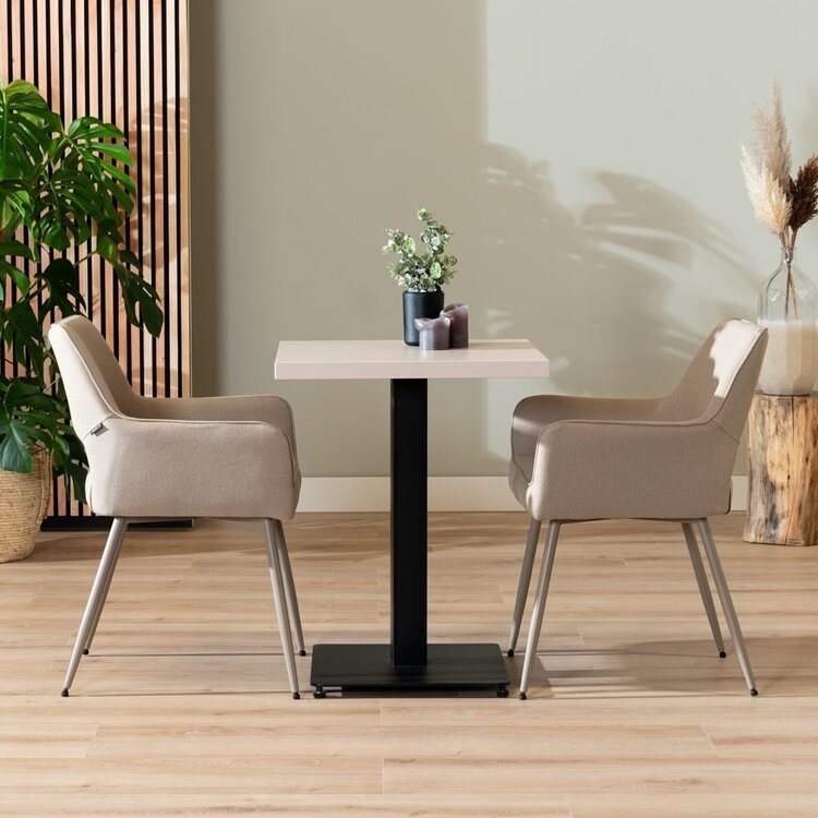 Bistrotisch Nils quadratisch beige Melamin 60x60x77 cm