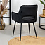 Esszimmerstuhl Samt Mika mit Armlehne schwarz