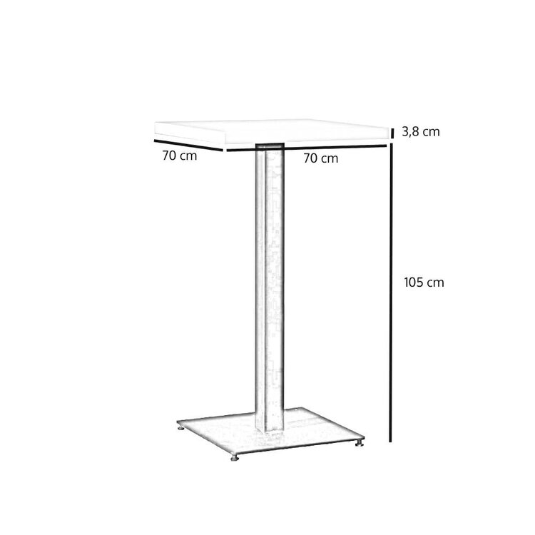 Bartisch Nils quadratisch beige Melamin 70x70x109 cm