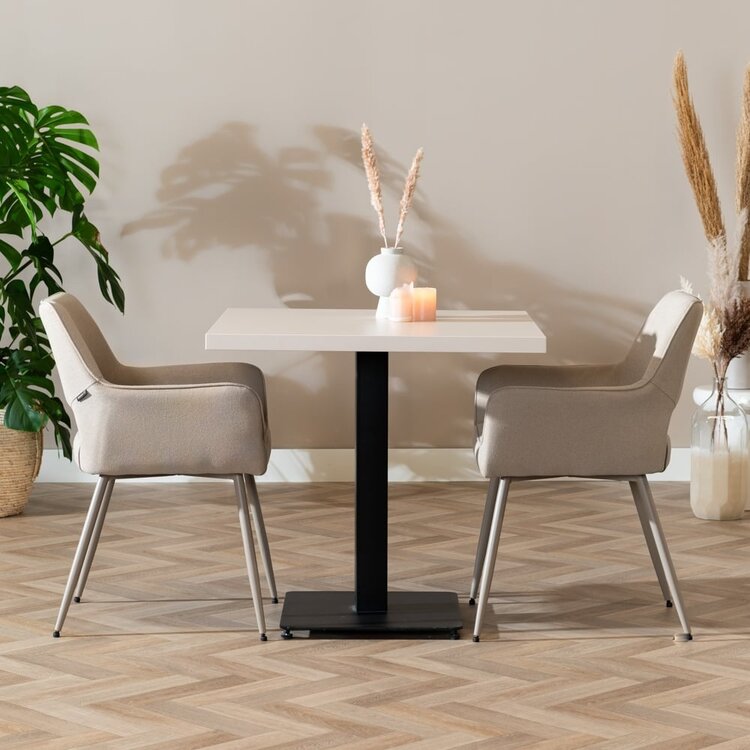 Bistrotisch Nils quadratisch beige Melamin 80x80x77 cm