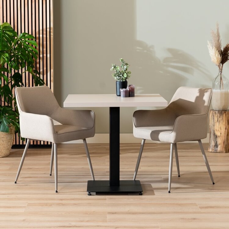Bistrotisch Nils quadratisch beige Melamin 80x80x77 cm