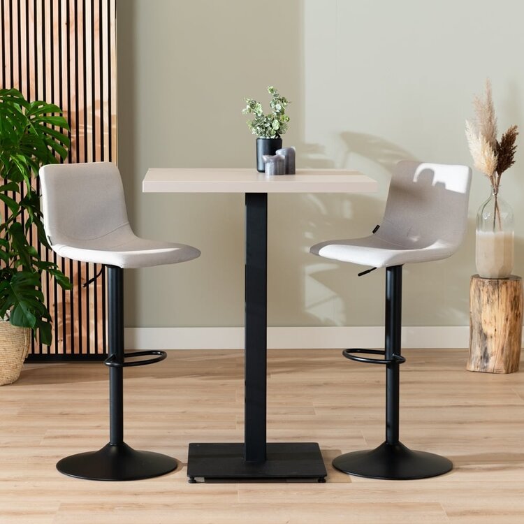 Bartisch Nils quadratisch beige Melamin 80x80x109 cm