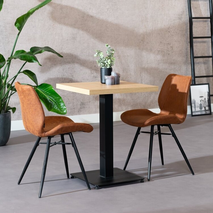 Bistrotisch Nils quadratisch Eichenlook Melamin 60x60x77 cm