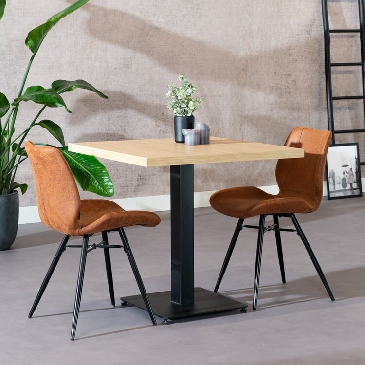 Bistrotisch Nils quadratisch Eichenlook Melamin 80x80x77 cm