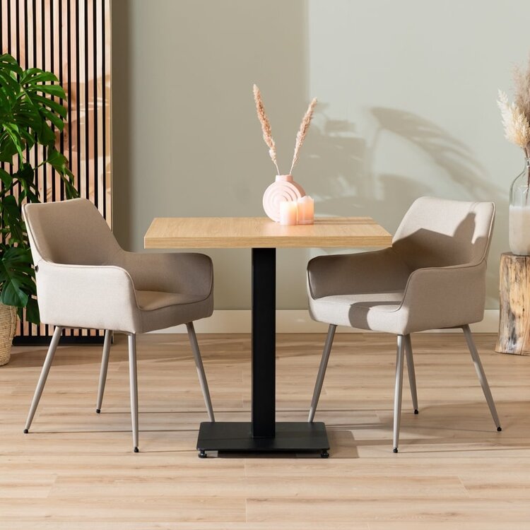 Bistrotisch Nils quadratisch Eichenlook Melamin 80x80x77 cm