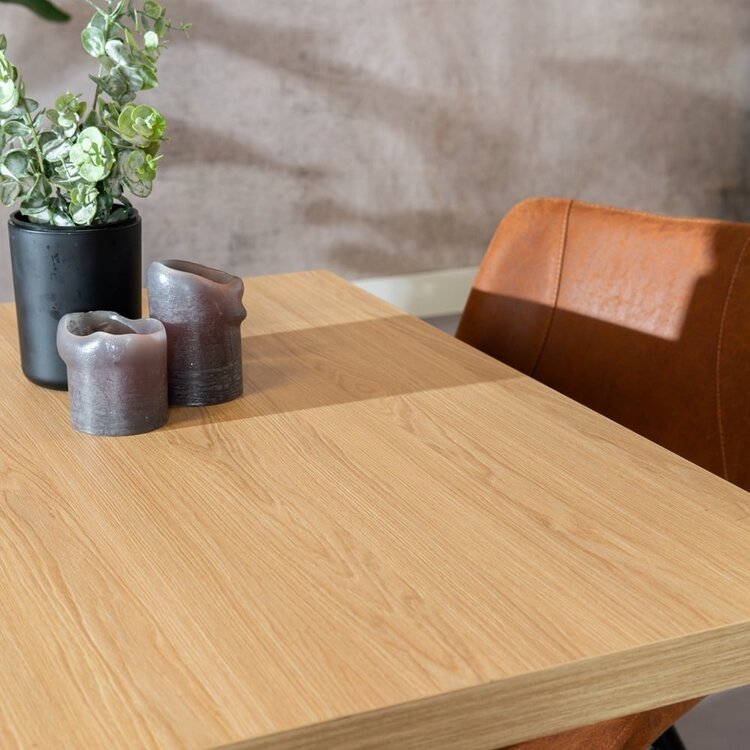 Bistrotisch Nils quadratisch Eichenlook Melamin 80x80x77 cm