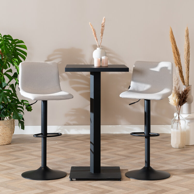 Bartisch Nils quadratisch schwarz Melamin  60x60x109 cm