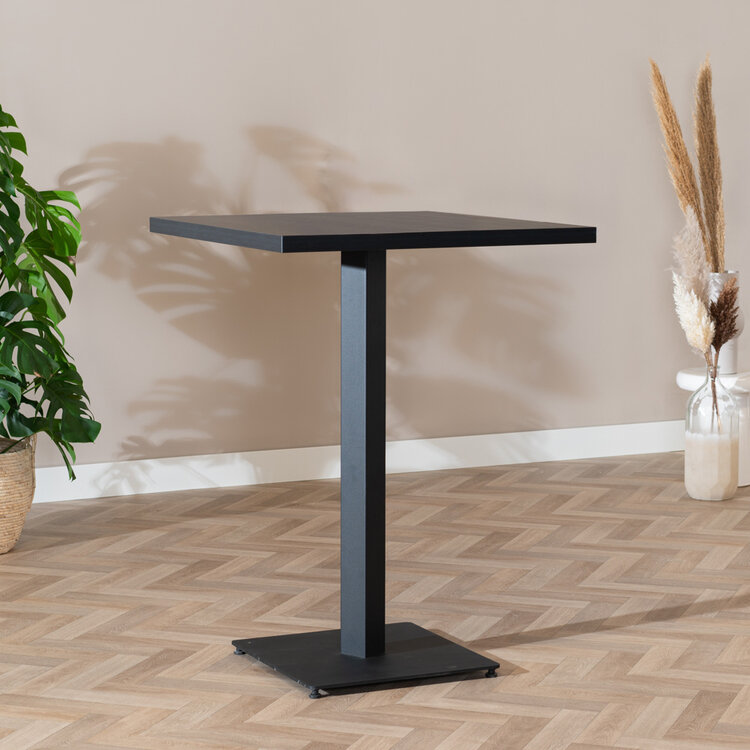 Bartisch Nils quadratisch schwarz Melamin 80x80x109 cm