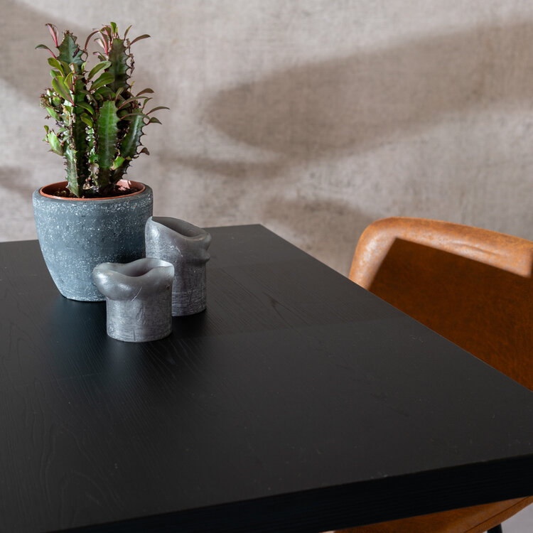 Bartisch Nils quadratisch schwarz Melamin 80x80x109 cm