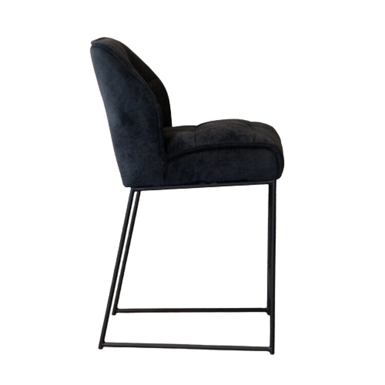 Barhocker Stoff Jelle schwarz 70 cm