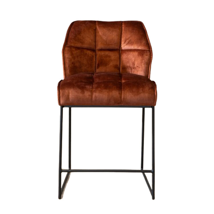Barhocker Janna Samt kupfer 70 cm