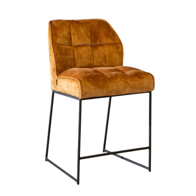 Barhocker Janna Samt gelb 70 cm