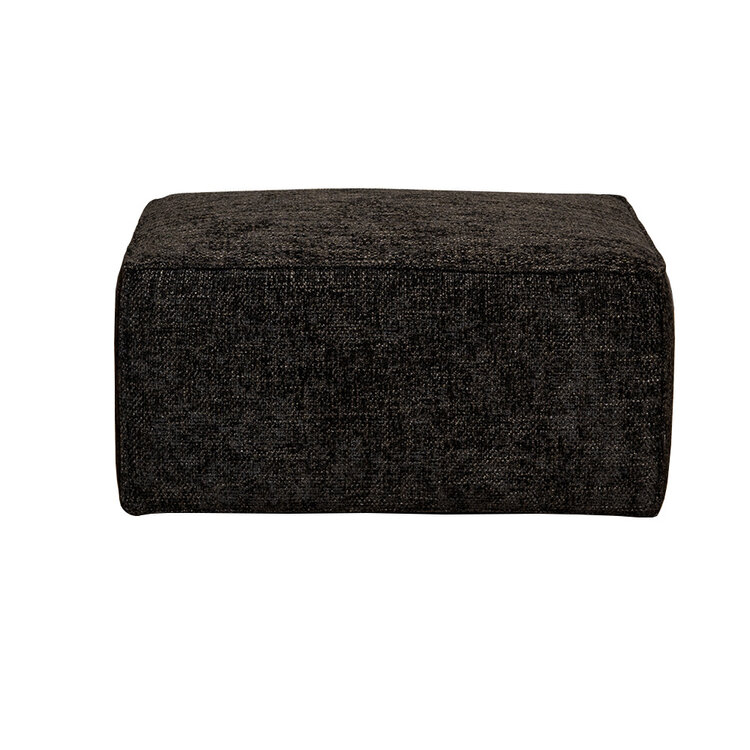 Chenille Hocker Memphis rechteckig schwarz