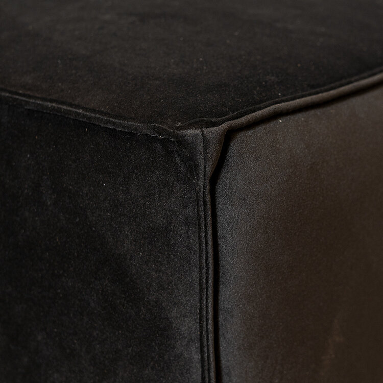 Samt Hocker Memphis rechteckig schwarz