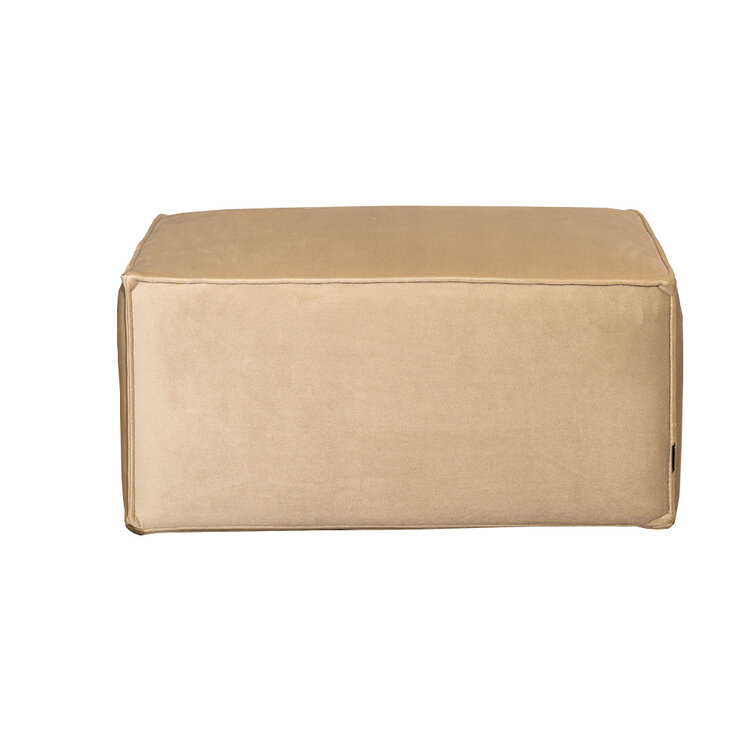 Samt Hocker Memphis rechteckig beige