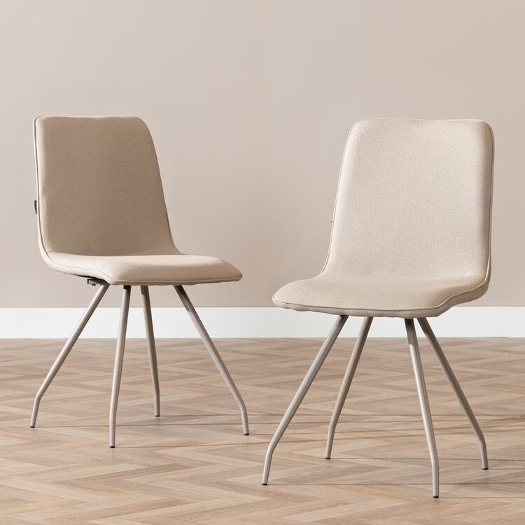 Esszimmerstuhl Paula taupe recycelter Stoff