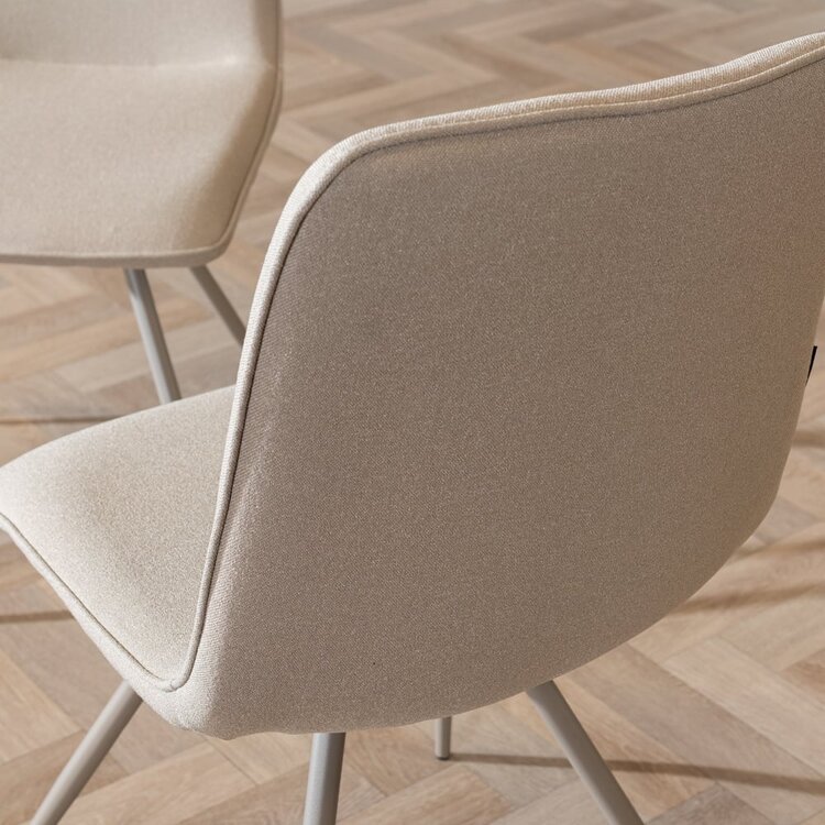 Esszimmerstuhl Paula taupe recycelter Stoff