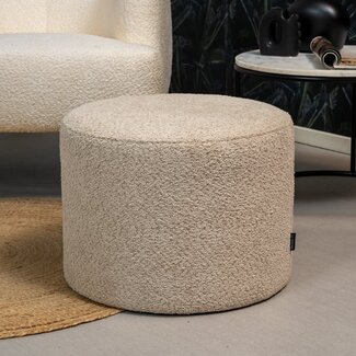 Bouclé Hocker Nora rund beige