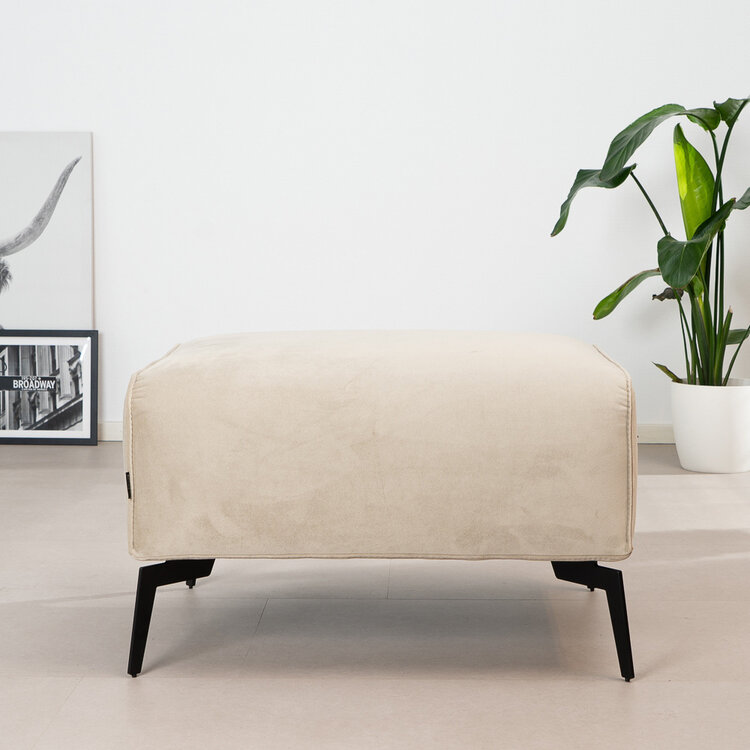 Samt Hocker Vegas rechteckig beige