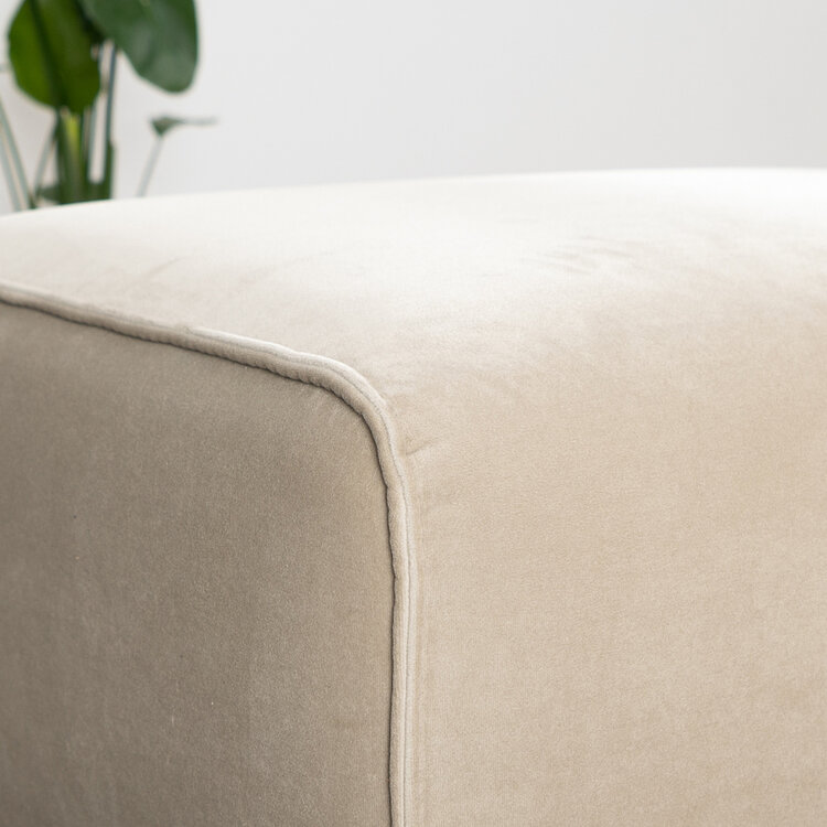Samt Hocker Vegas rechteckig beige