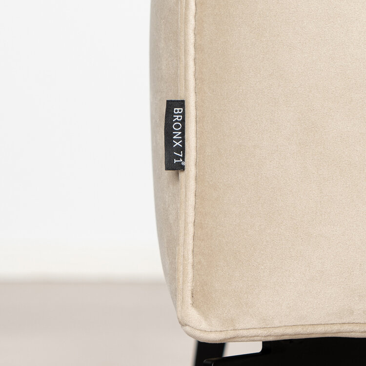 Samt Hocker Vegas rechteckig beige