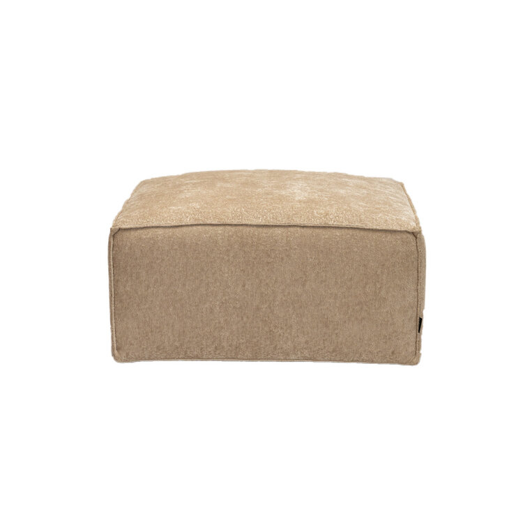 Chenille Hocker Memphis rechteckig weiß/beige