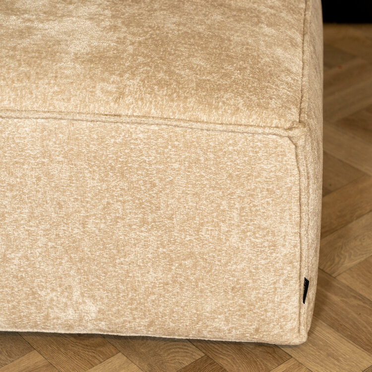 Chenille Hocker Memphis rechteckig weiß/beige