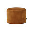 Samt Hocker Beau rund ockergelb/cognac