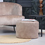 Samt Hocker Beau rund taupe