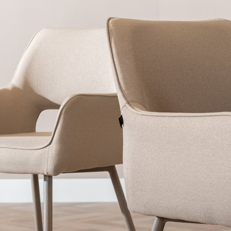 Esszimmerstuhl Olivia taupe recycelter Stoff