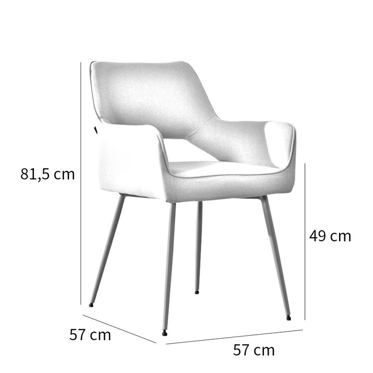 Esszimmerstuhl Olivia taupe recycelter Stoff
