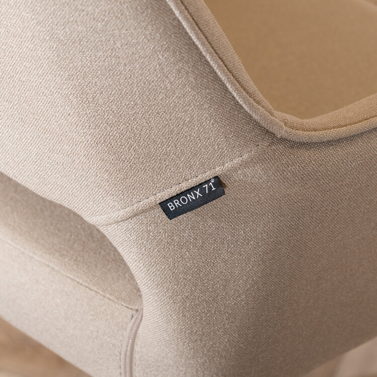 Esszimmerstuhl Olivia taupe recycelter Stoff