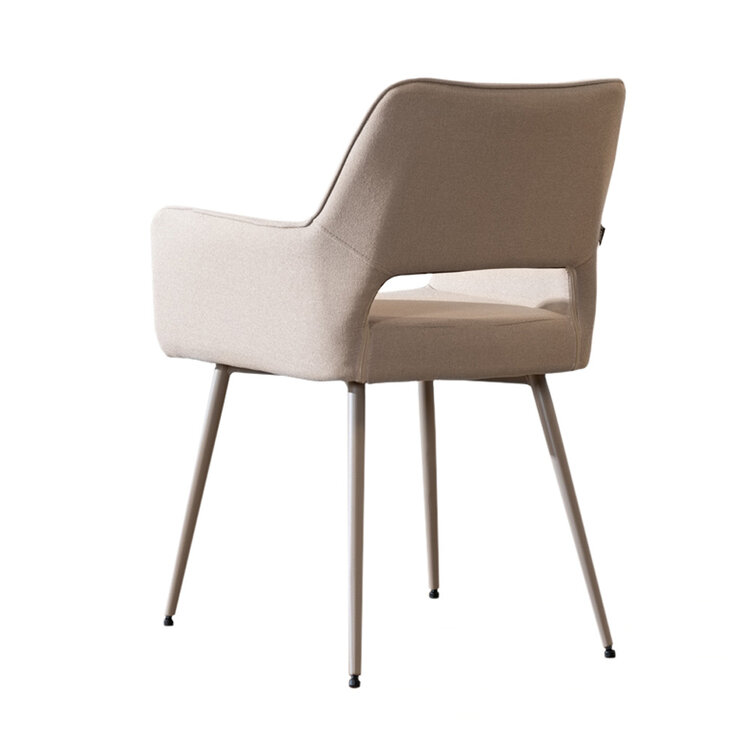 Esszimmerstuhl Olivia taupe recycelter Stoff