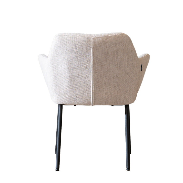 Esszimmerstuhl Sten mit Armlehne recycelter Stoff beige