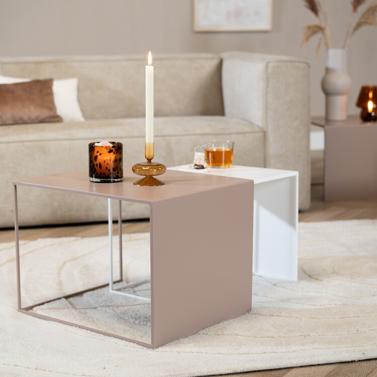 Couchtisch Bianca Metall taupe 37 cm hoch